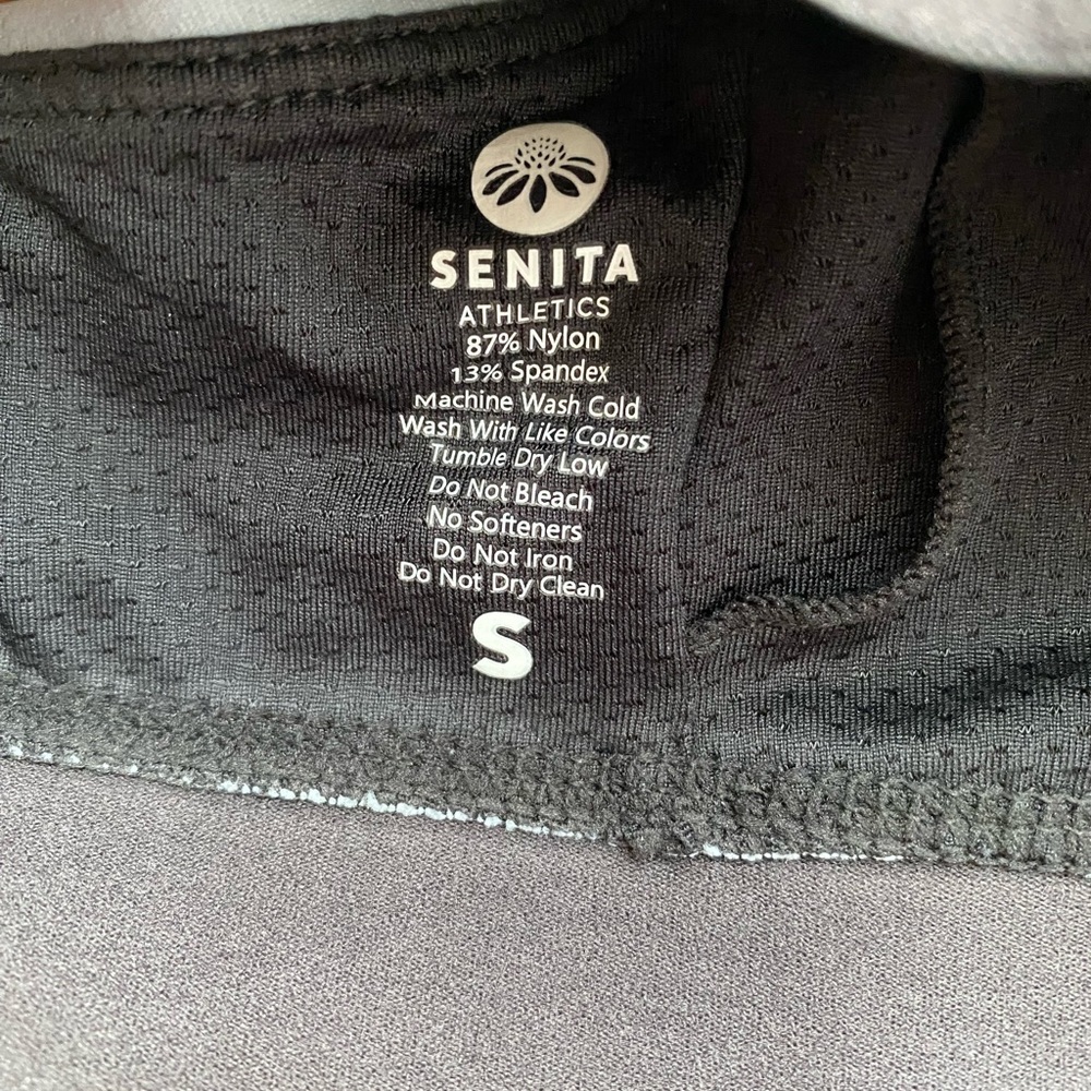 Senita Athletics Sports Flex Bra Steel Blue S Light Blue Gray with Black Cross - Picture 5 of 7